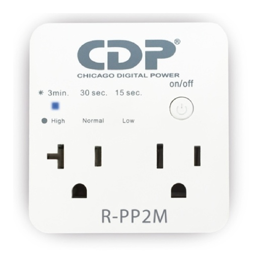 [R-PP2M] REGULADOR VOLTAJE CDP R-PP2M 110V 1800W 2*TOMAS PARA MICROONDAS RETARDO 15SEG-3MIN
