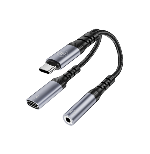 [348647] ADAPTADOR MAXELL CB-PD35 1*USB-C A 1*3.5MM 1*USB-C 60W NYLON M/H