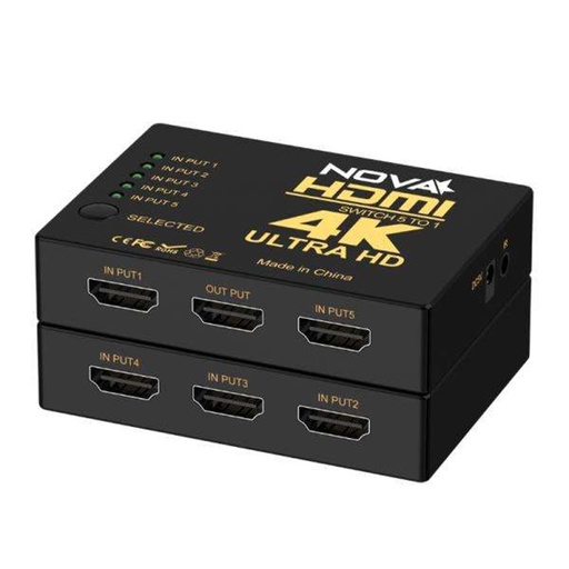 [FAA39214001C] SWITCH HDMI NOVA FAA39214 5 PUERTOS 4K CON CONTROL REMOTO