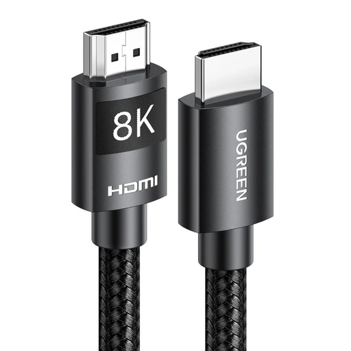 [40180] CABLE UGREEN HD150 1*HDMI A 1*HDMI 2.1 8K 2M FORRO NYLON M/M